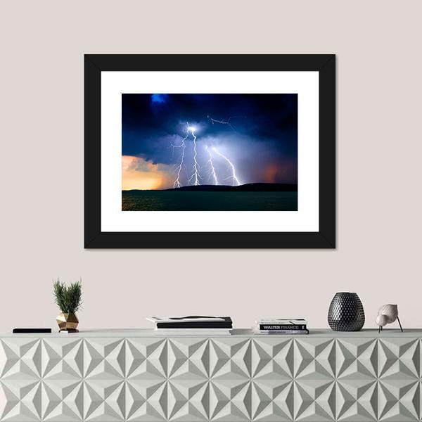 Storm Over The Lake Balaton Canvas Wall Art-1 Piece-Framed Print-20" x 16"-Tiaracle