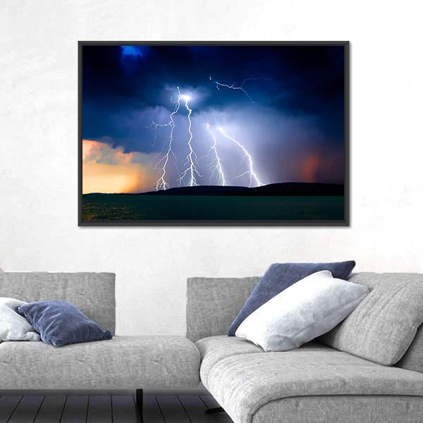 Storm Over The Lake Balaton Canvas Wall Art-3 Horizontal-Gallery Wrap-25" x 16"-Tiaracle