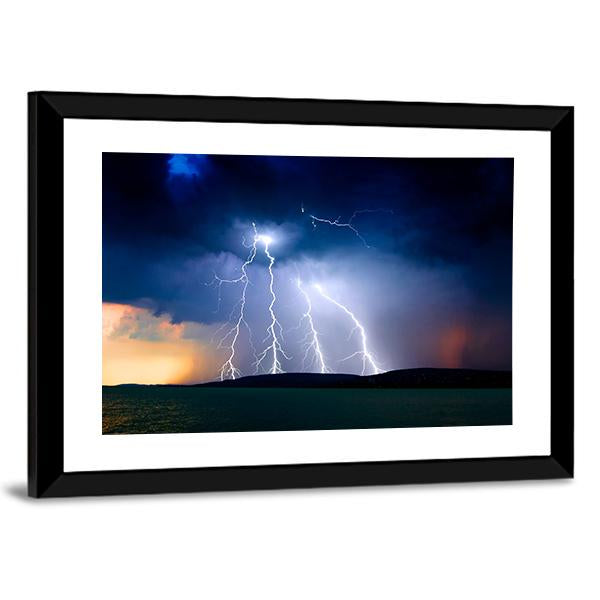 Storm Over The Lake Balaton Canvas Wall Art-3 Horizontal-Gallery Wrap-25" x 16"-Tiaracle