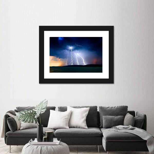 Storm Over The Lake Balaton Canvas Wall Art-3 Horizontal-Gallery Wrap-25" x 16"-Tiaracle