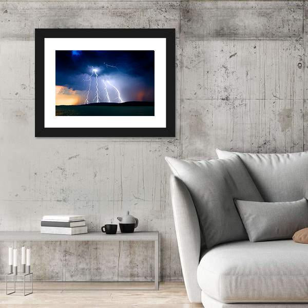 Storm Over The Lake Balaton Canvas Wall Art-3 Horizontal-Gallery Wrap-25" x 16"-Tiaracle