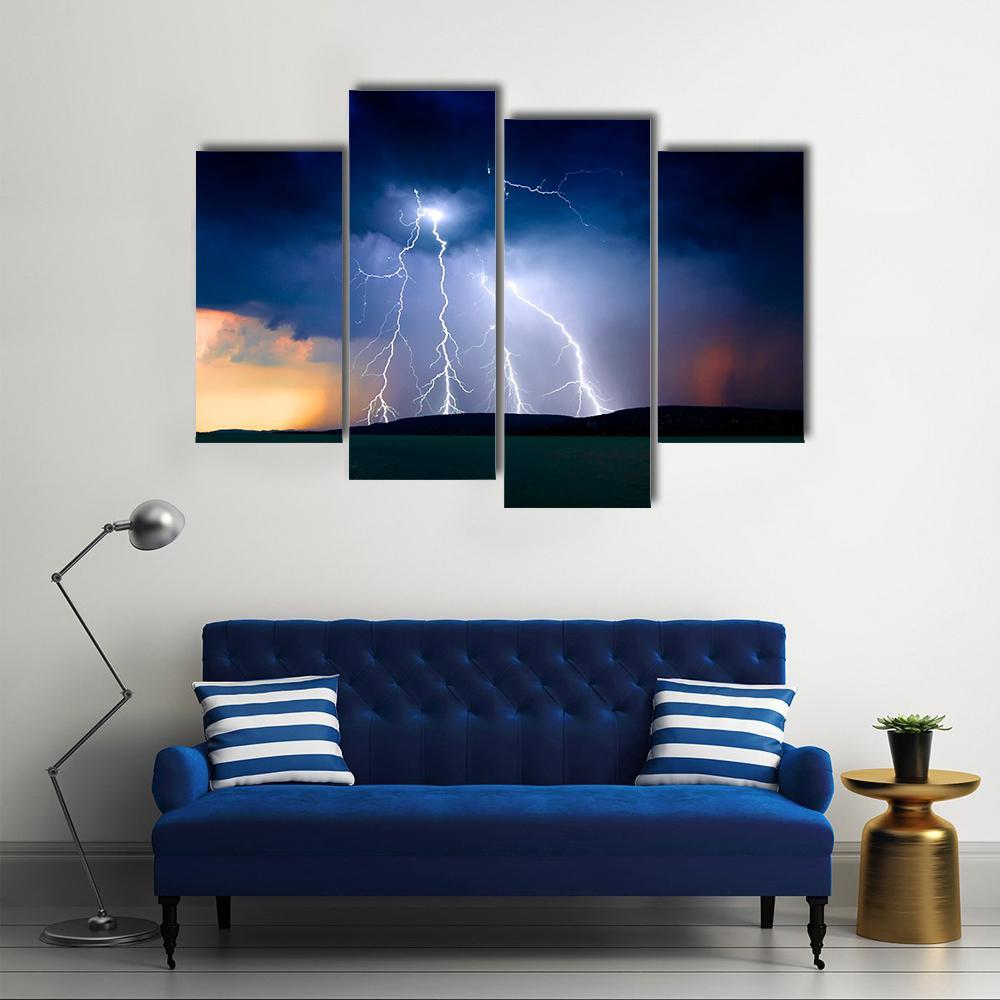 Storm Over The Lake Balaton Canvas Wall Art-4 Pop-Gallery Wrap-50" x 32"-Tiaracle