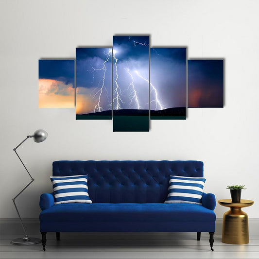 Storm Over The Lake Balaton Canvas Wall Art-5 Star-Gallery Wrap-62" x 32"-Tiaracle