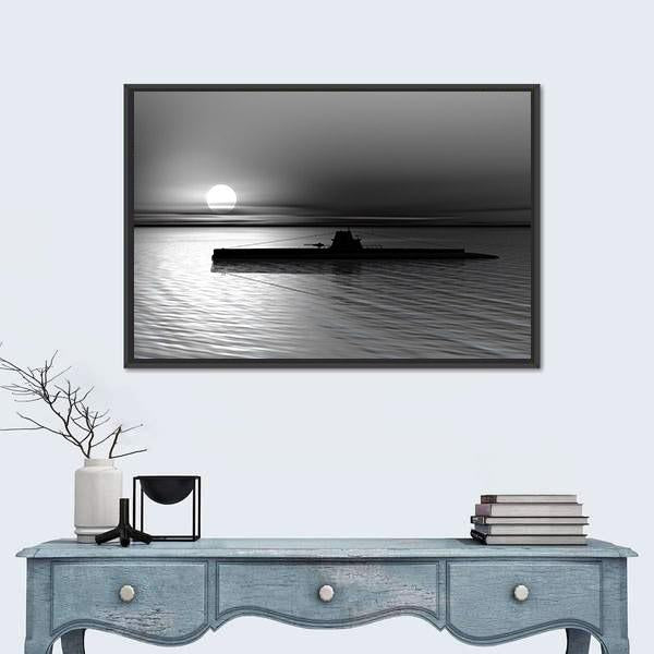 Submarine Canvas Wall Art-1 Piece-Floating Frame-24" x 16"-Tiaracle