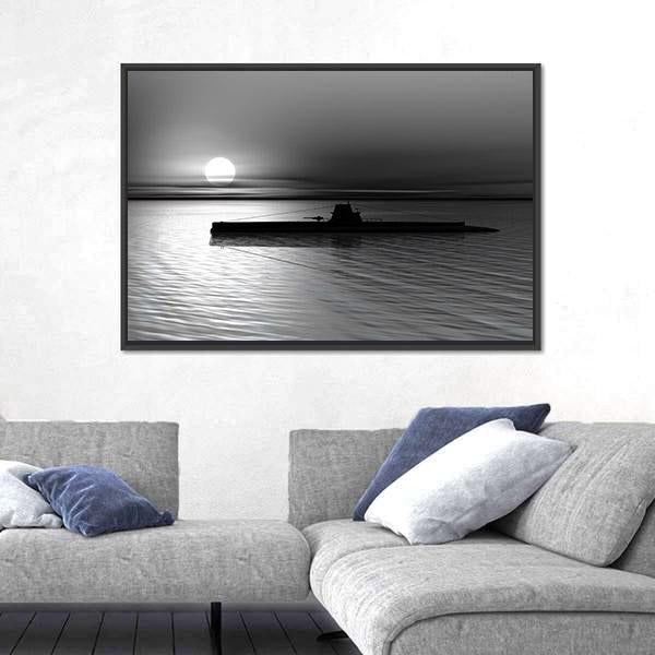 Submarine Canvas Wall Art-3 Horizontal-Gallery Wrap-25" x 16"-Tiaracle