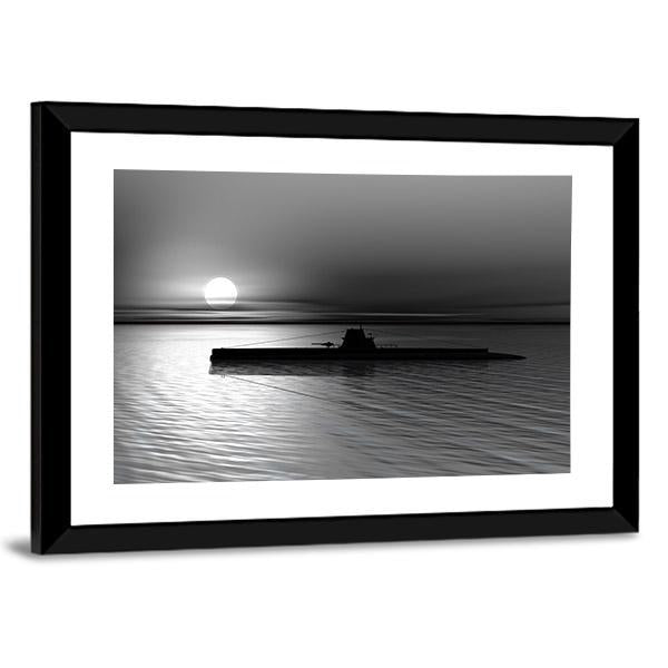 Submarine Canvas Wall Art-3 Horizontal-Gallery Wrap-25" x 16"-Tiaracle