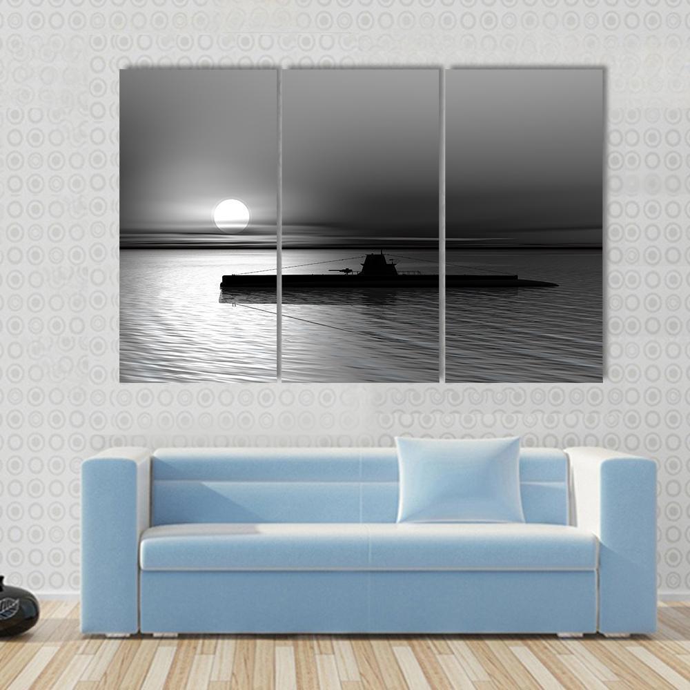 Submarine Canvas Wall Art-3 Horizontal-Gallery Wrap-37" x 24"-Tiaracle