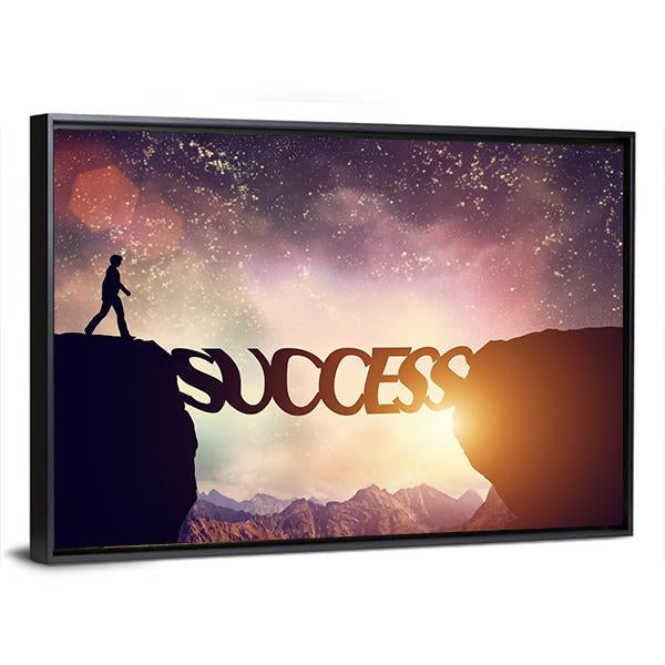 Success Bridge Canvas Wall Art-1 Piece-Floating Frame-24" x 16"-Tiaracle