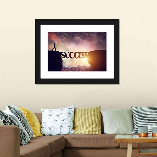 Success Bridge Canvas Wall Art-3 Horizontal-Gallery Wrap-25" x 16"-Tiaracle