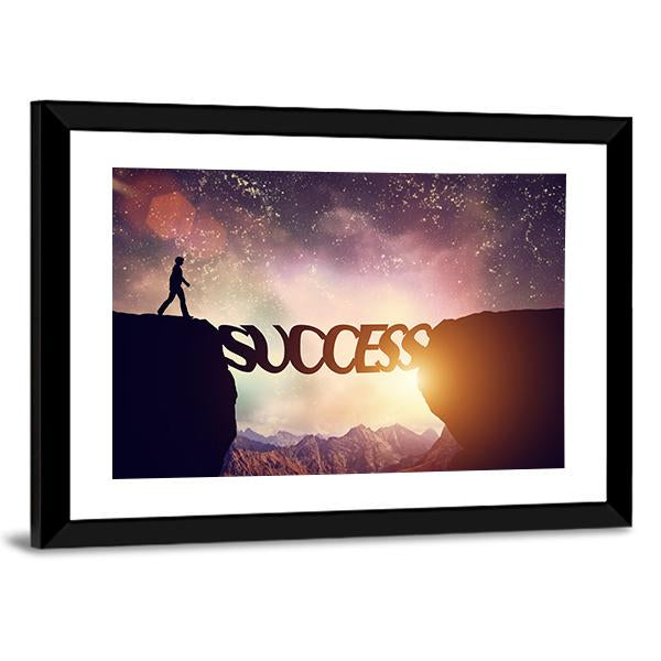 Success Bridge Canvas Wall Art-1 Piece-Framed Print-20" x 16"-Tiaracle