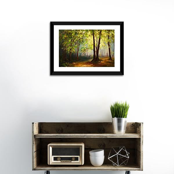 Summer Forest Abstract Canvas Wall Art-3 Horizontal-Gallery Wrap-25" x 16"-Tiaracle