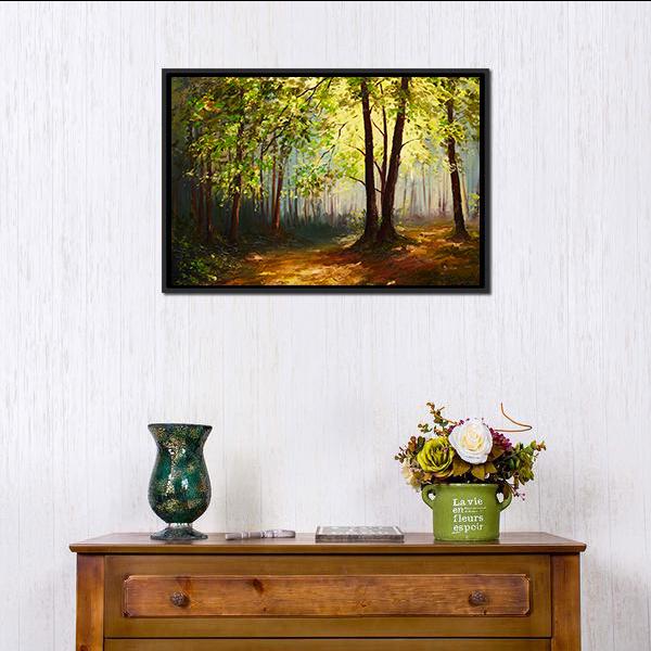 Summer Forest Abstract Canvas Wall Art-3 Horizontal-Gallery Wrap-25" x 16"-Tiaracle