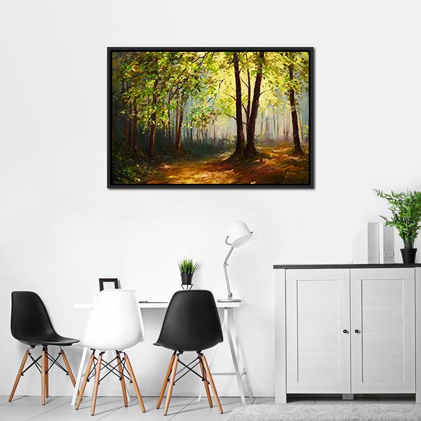 Summer Forest Abstract Canvas Wall Art-3 Horizontal-Gallery Wrap-25" x 16"-Tiaracle