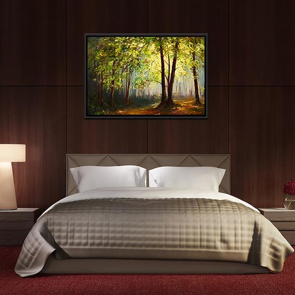 Summer Forest Abstract Canvas Wall Art-3 Horizontal-Gallery Wrap-25" x 16"-Tiaracle