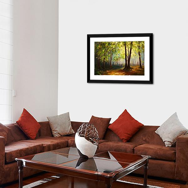 Summer Forest Abstract Canvas Wall Art-3 Horizontal-Gallery Wrap-25" x 16"-Tiaracle