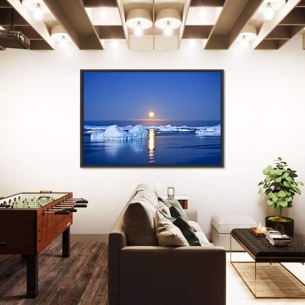 Summer Night In Antarctica Canvas Wall Art-3 Horizontal-Gallery Wrap-25" x 16"-Tiaracle