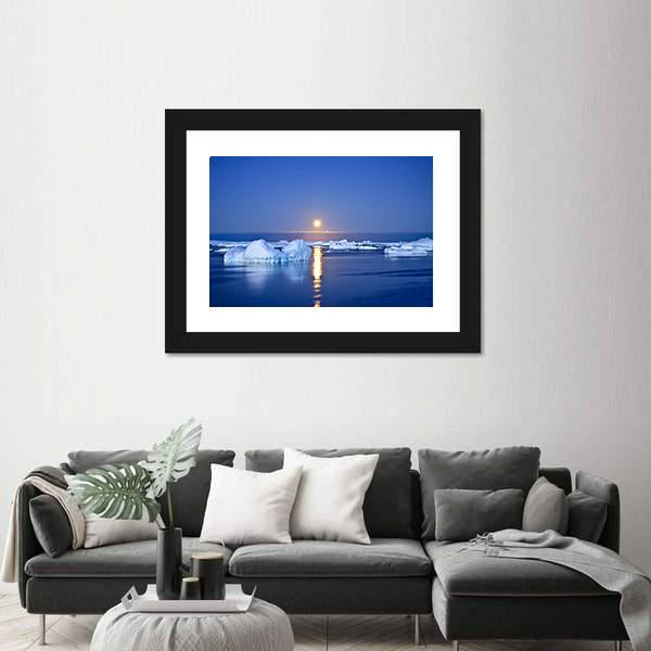 Summer Night In Antarctica Canvas Wall Art-3 Horizontal-Gallery Wrap-25" x 16"-Tiaracle