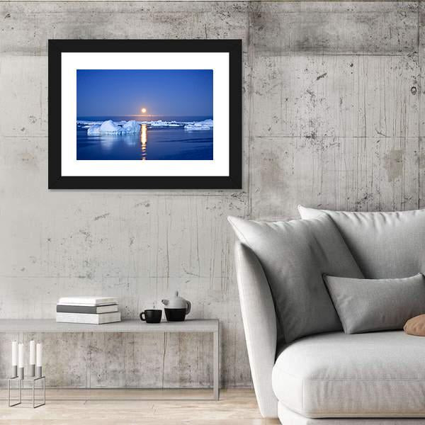 Summer Night In Antarctica Canvas Wall Art-3 Horizontal-Gallery Wrap-25" x 16"-Tiaracle