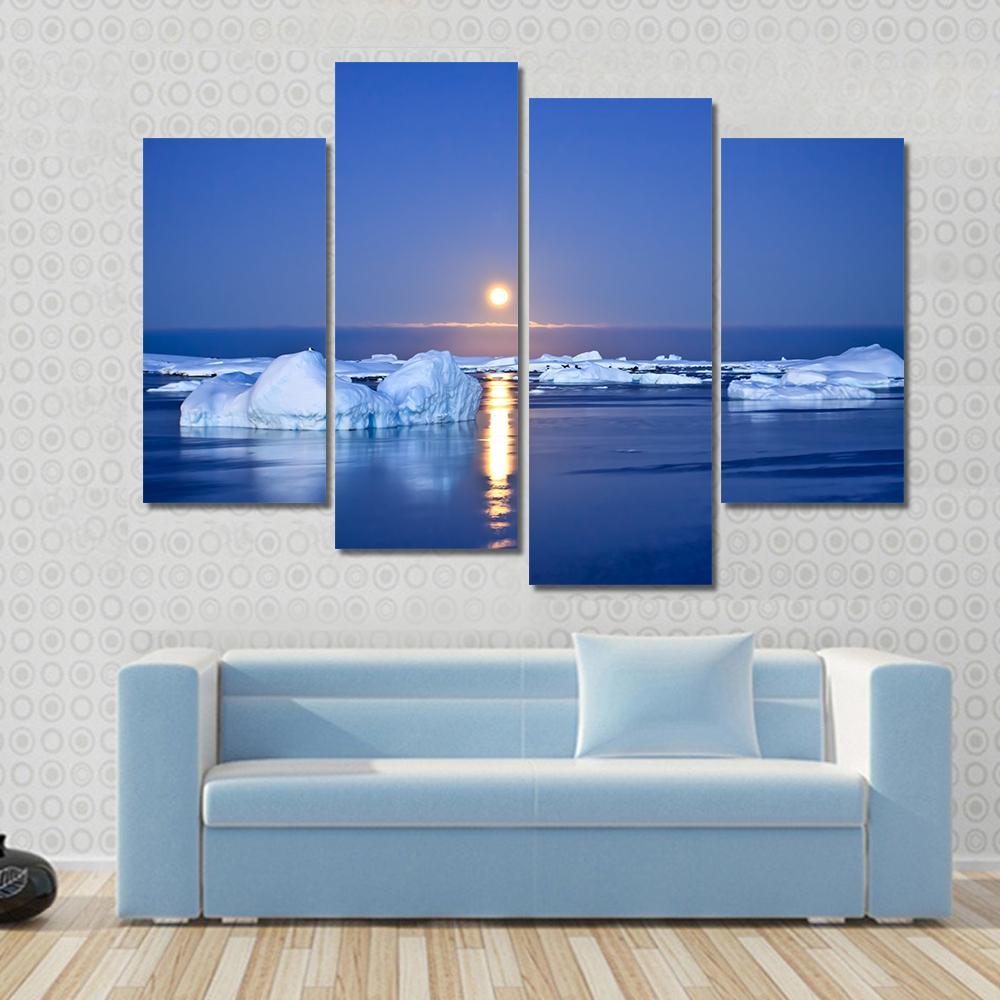 Summer Night In Antarctica Canvas Wall Art-4 Pop-Gallery Wrap-50" x 32"-Tiaracle