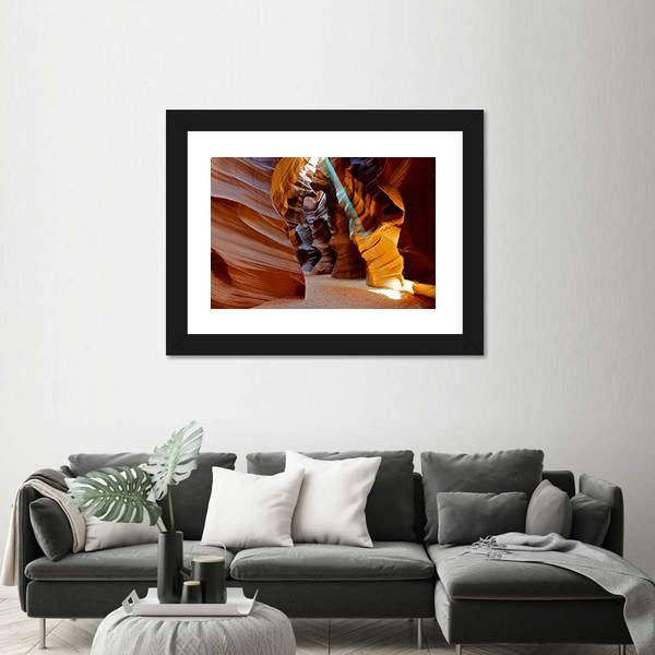 Sun Light In Canyon Canvas Wall Art-3 Horizontal-Gallery Wrap-25" x 16"-Tiaracle