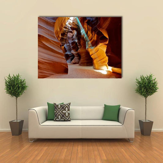 Sun Light In Canyon Canvas Wall Art-1 Piece-Gallery Wrap-48" x 32"-Tiaracle