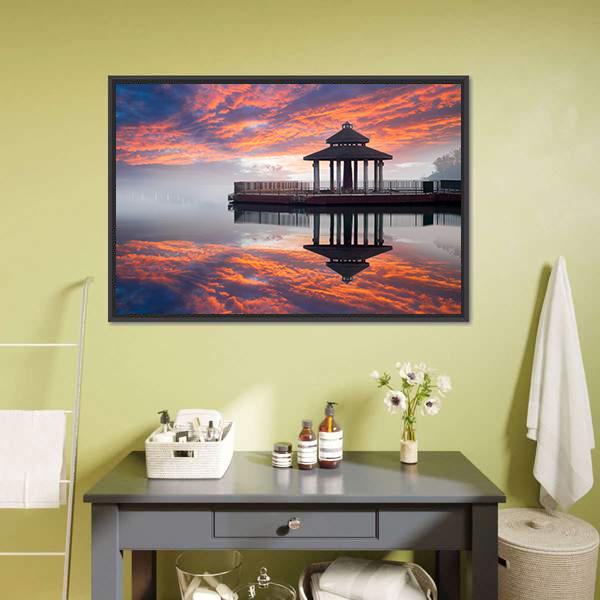 Sun Moon Lake Taiwan Canvas Wall Art-1 Piece-Floating Frame-24" x 16"-Tiaracle