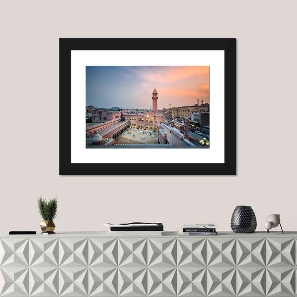 Sunehri Masjid Peshawar Pakistan Canvas Wall Art-1 Piece-Framed Print-20" x 16"-Tiaracle