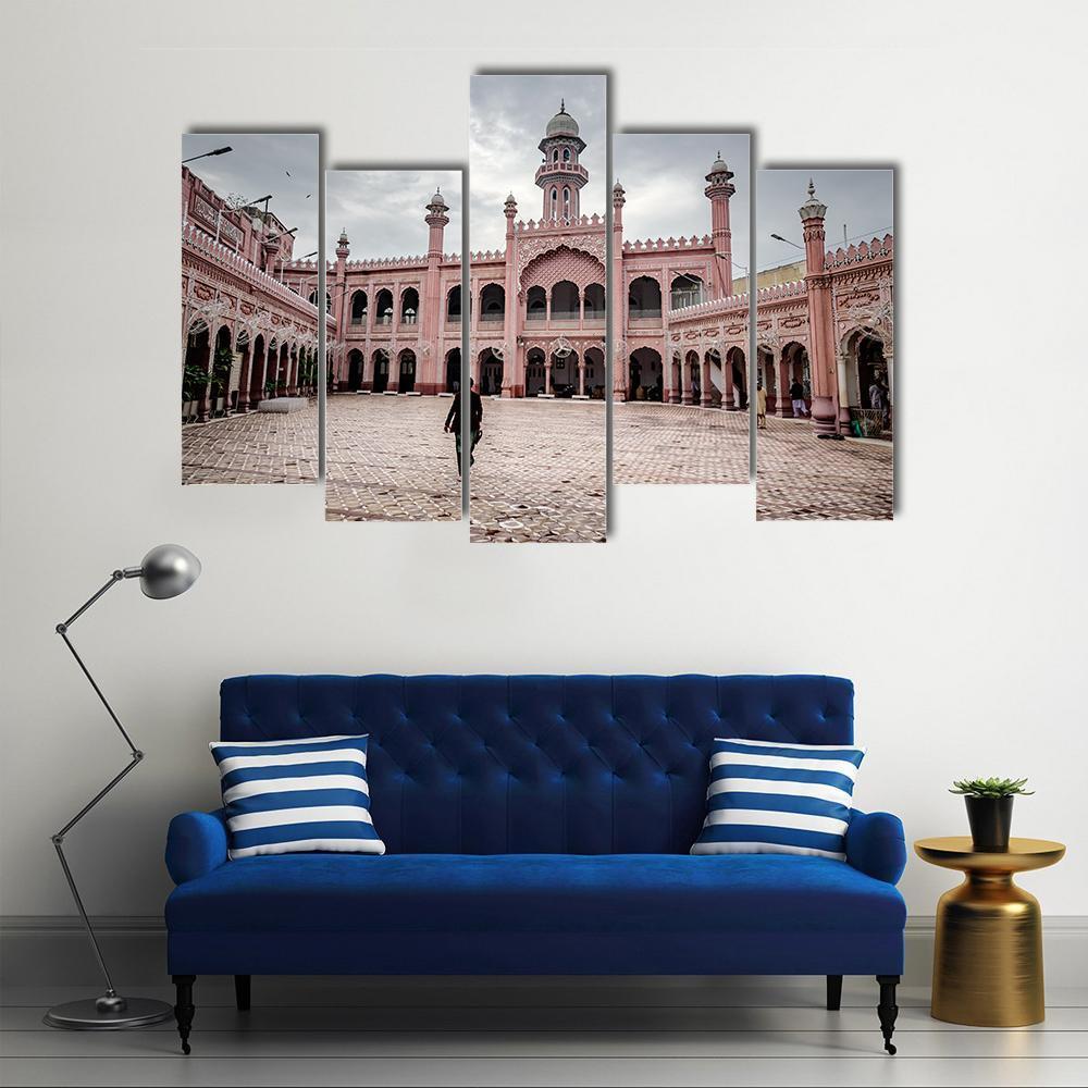 Sunehri Mosque In Peshawar Canvas Wall Art-5 Pop-Gallery Wrap-47" x 32"-Tiaracle