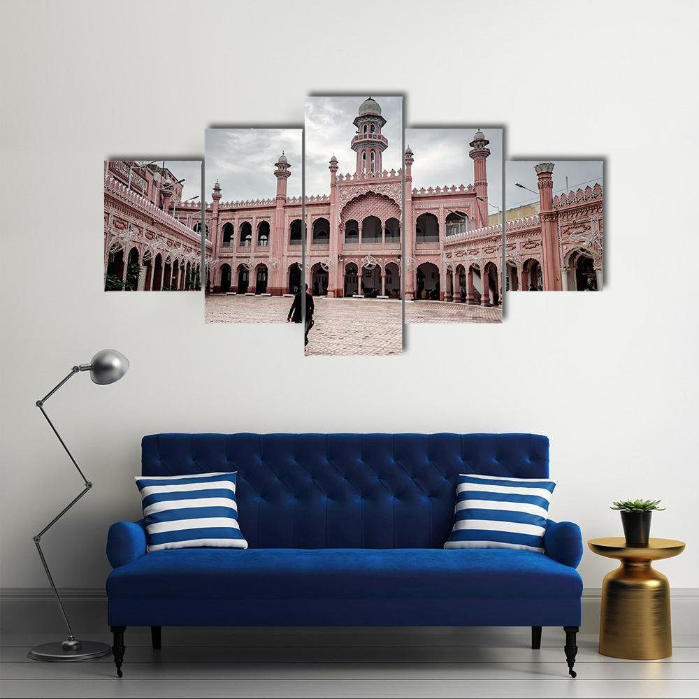 Sunehri Mosque In Peshawar Canvas Wall Art-5 Star-Gallery Wrap-62" x 32"-Tiaracle