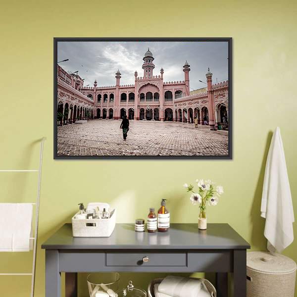 Sunehri Mosque In Peshawar Canvas Wall Art-1 Piece-Floating Frame-24" x 16"-Tiaracle