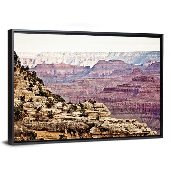 Sunny Day Grand Canyon Canvas Wall Art-3 Horizontal-Gallery Wrap-25" x 16"-Tiaracle