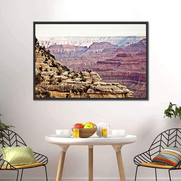 Sunny Day Grand Canyon Canvas Wall Art-3 Horizontal-Gallery Wrap-25" x 16"-Tiaracle