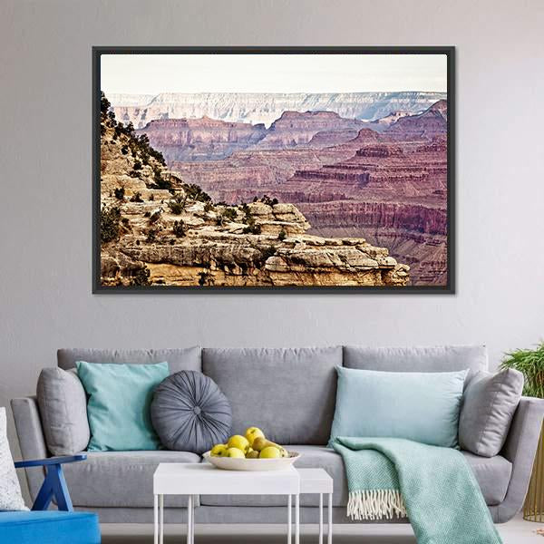 Sunny Day Grand Canyon Canvas Wall Art-3 Horizontal-Gallery Wrap-25" x 16"-Tiaracle