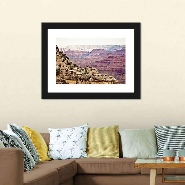 Sunny Day Grand Canyon Canvas Wall Art-3 Horizontal-Gallery Wrap-25" x 16"-Tiaracle