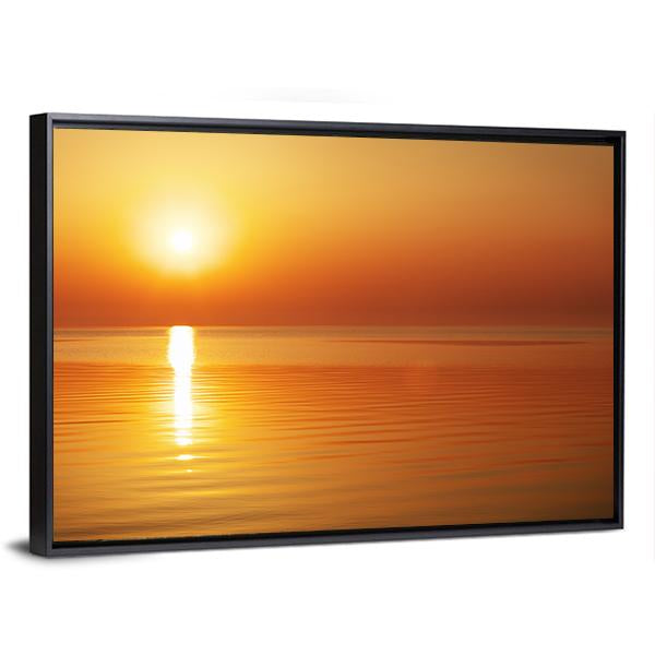 Sunrise In The Sea Canvas Wall Art-3 Horizontal-Gallery Wrap-25" x 16"-Tiaracle
