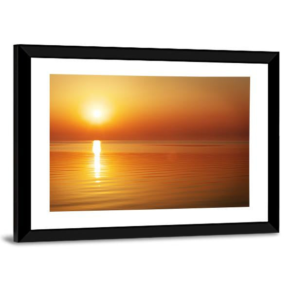 Sunrise In The Sea Canvas Wall Art-3 Horizontal-Gallery Wrap-25" x 16"-Tiaracle