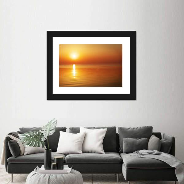 Sunrise In The Sea Canvas Wall Art-3 Horizontal-Gallery Wrap-25" x 16"-Tiaracle