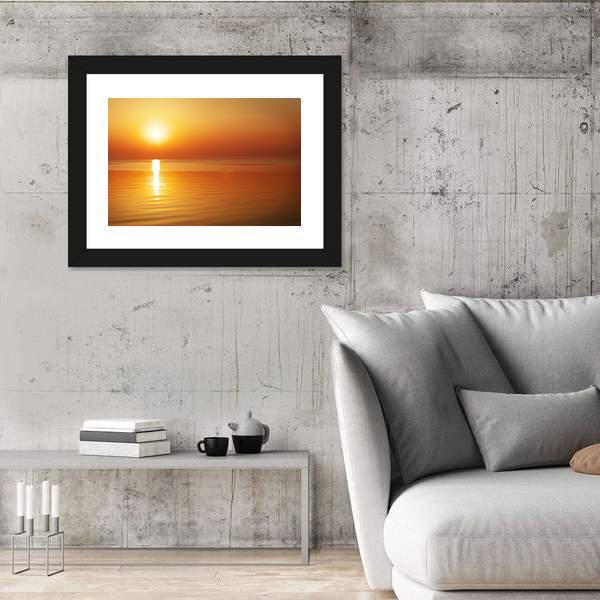 Sunrise In The Sea Canvas Wall Art-3 Horizontal-Gallery Wrap-25" x 16"-Tiaracle