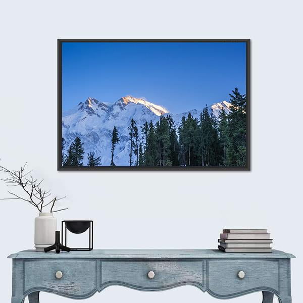 Sunrise Over Mountain Peak Northern Area Of Pakistan Canvas Wall Art-1 Piece-Floating Frame-24" x 16"-Tiaracle