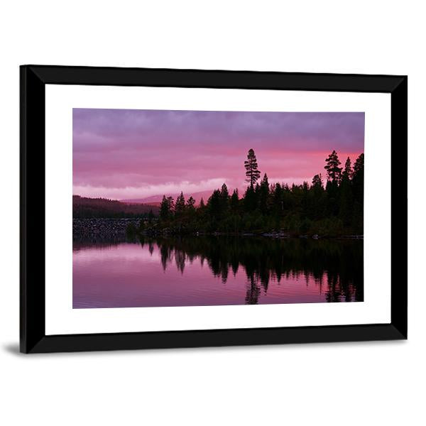 Sunrise Scene On Lake Canvas Wall Art-3 Horizontal-Gallery Wrap-25" x 16"-Tiaracle