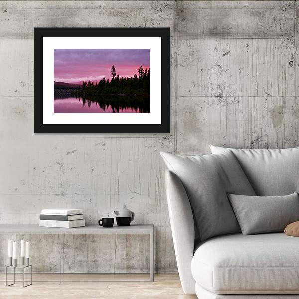 Sunrise Scene On Lake Canvas Wall Art-3 Horizontal-Gallery Wrap-25" x 16"-Tiaracle