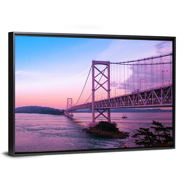 Sunset At Naruto Bridge Canvas Wall Art-3 Horizontal-Gallery Wrap-25" x 16"-Tiaracle