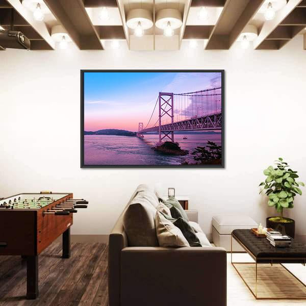 Sunset At Naruto Bridge Canvas Wall Art-3 Horizontal-Gallery Wrap-25" x 16"-Tiaracle