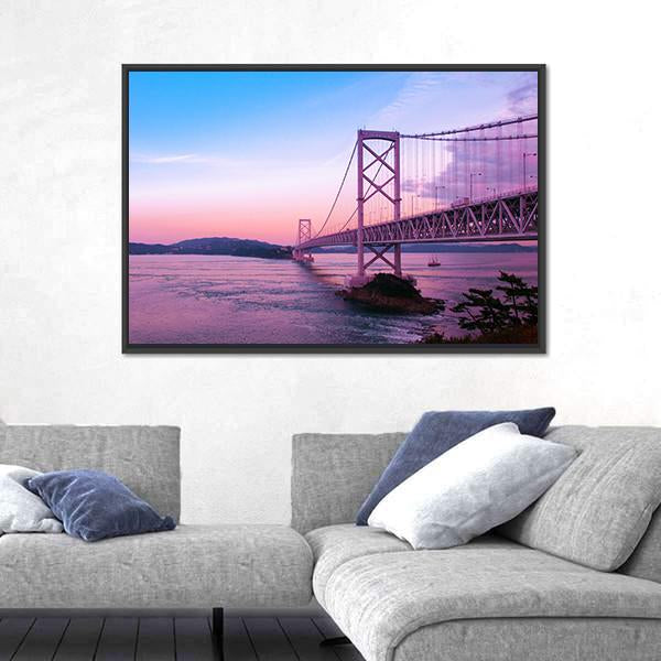 Sunset At Naruto Bridge Canvas Wall Art-3 Horizontal-Gallery Wrap-25" x 16"-Tiaracle