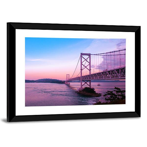 Sunset At Naruto Bridge Canvas Wall Art-3 Horizontal-Gallery Wrap-25" x 16"-Tiaracle
