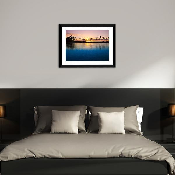 Sunset On Hawaii Beach Canvas Wall Art-3 Horizontal-Gallery Wrap-25" x 16"-Tiaracle