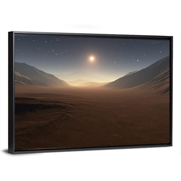 Sunset On Mars Canvas Wall Art-3 Horizontal-Gallery Wrap-25" x 16"-Tiaracle