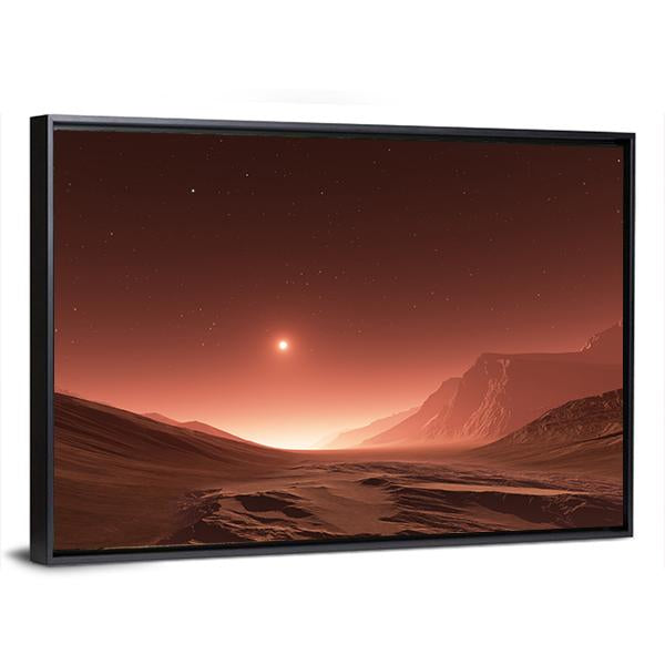 Sunset On Mars Canvas Wall Art-3 Horizontal-Gallery Wrap-25" x 16"-Tiaracle