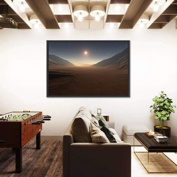 Sunset On Mars Canvas Wall Art-3 Horizontal-Gallery Wrap-25" x 16"-Tiaracle