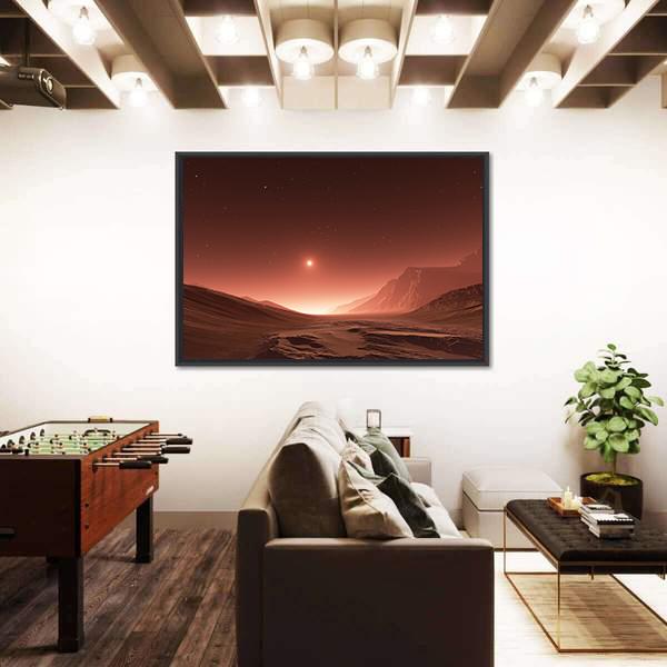 Sunset On Mars Canvas Wall Art-3 Horizontal-Gallery Wrap-25" x 16"-Tiaracle